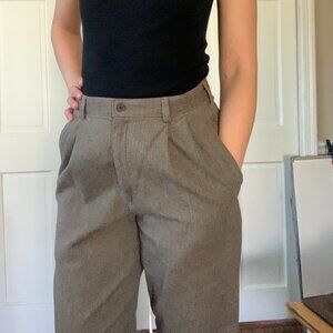 Cozy mens cotton dress pants Savane W32 L34 brown pleated